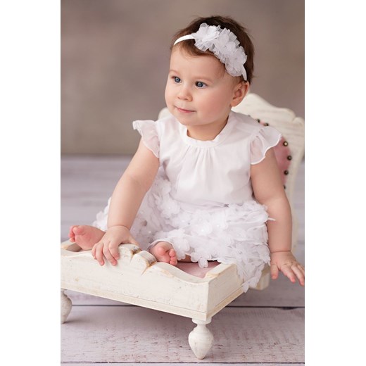 Biała elegancka sukienka niemowlęca do chrztu- Emili ze sklepu 5.10.15 w kategorii Ubranka do chrztu - zdjęcie 169731149
