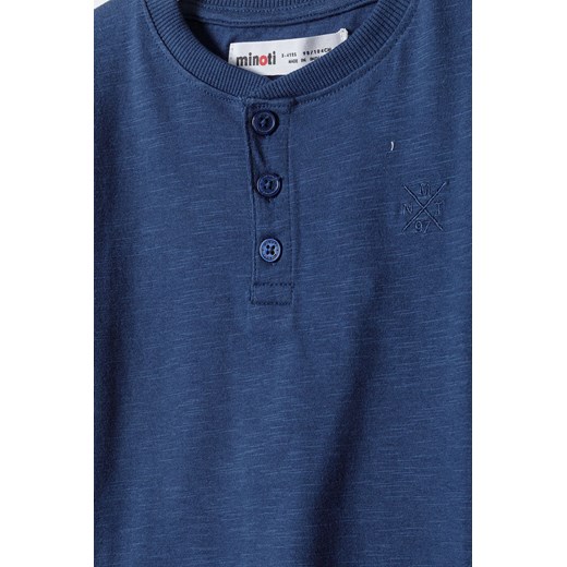 Niebieska koszulka bawełniana chłopięca z ozdobnymi guzikami Minoti 134/140 5.10.15