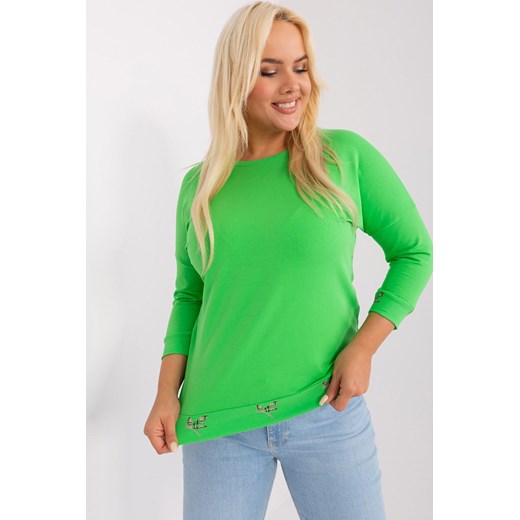 Bluzka damska z okrągłym dekoltem jasny zielony ze sklepu 5.10.15 w kategorii Bluzki damskie - zdjęcie 169731355