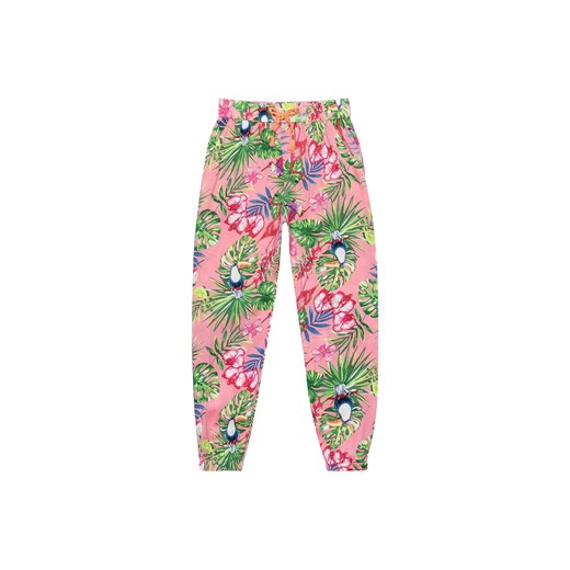 Różowe spodnie dziewczęce haremki z wiskozy ze sklepu 5.10.15 w kategorii Spodnie dziewczęce - zdjęcie 169731386