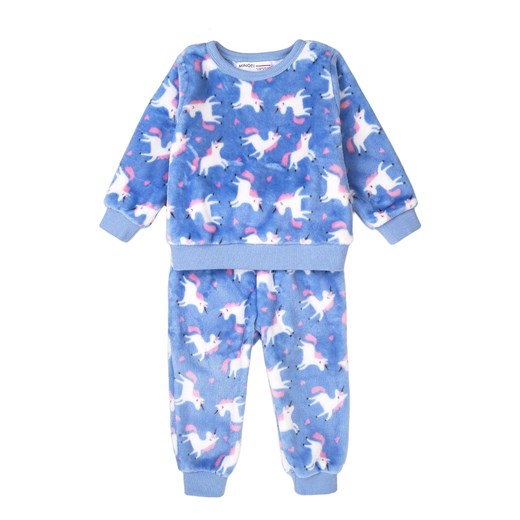 Ciepła piżama niemowlęca - niebieska w jednorożce ze sklepu 5.10.15 w kategorii Piżamy dziecięce - zdjęcie 169731775