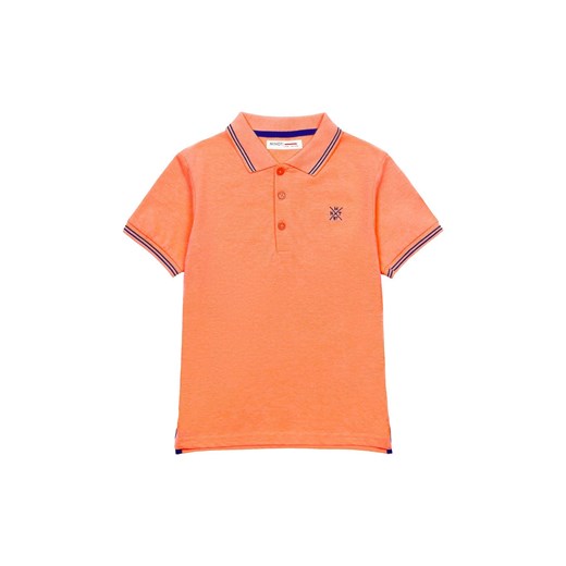 T-shirt niemowlęcy pomarańczowy z kołnierzykiem ze sklepu 5.10.15 w kategorii Koszulki niemowlęce - zdjęcie 169731968