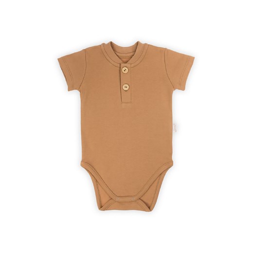 Beżowe body polo niemowlęce z krókim rękawem z bawełny ze sklepu 5.10.15 w kategorii Body niemowlęce - zdjęcie 169732027