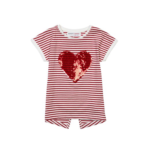 T-shirt w paski i cekinami dla niemowlaka- serce Minoti 86/92 wyprzedaż 5.10.15