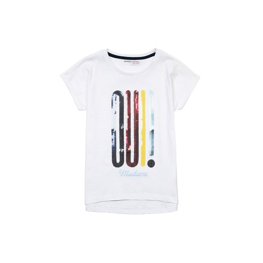 T-shirt dziewczęcy bawełniany z cekinami ze sklepu 5.10.15 w kategorii Bluzki dziewczęce - zdjęcie 169732228