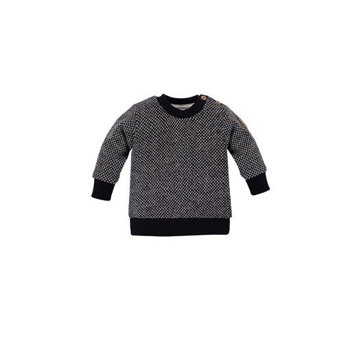 Bawełniany sweter niemowlęcy z guziczkami - czarny ze sklepu 5.10.15 w kategorii Bluzy i swetry - zdjęcie 169732248