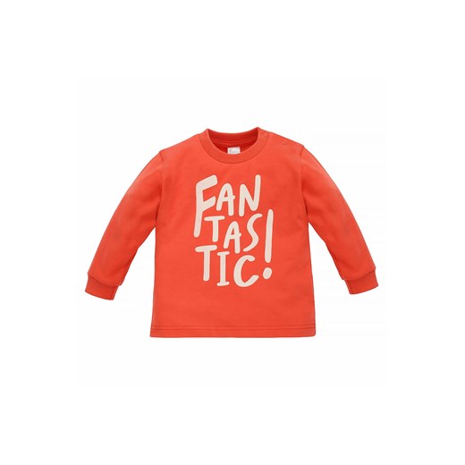 Bluzka chłopięca z długim rękawem z napisem Fantastic pomarańczowa ze sklepu 5.10.15 w kategorii T-shirty chłopięce - zdjęcie 169732286