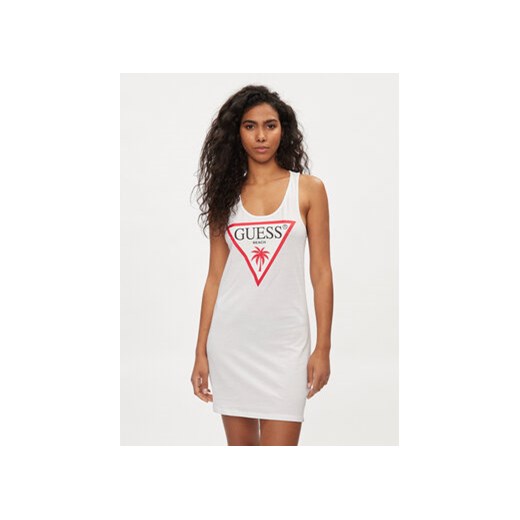 Guess Sukienka plażowa E3GP03 JA914 Biały Slim Fit ze sklepu MODIVO w kategorii Sukienki - zdjęcie 169733688