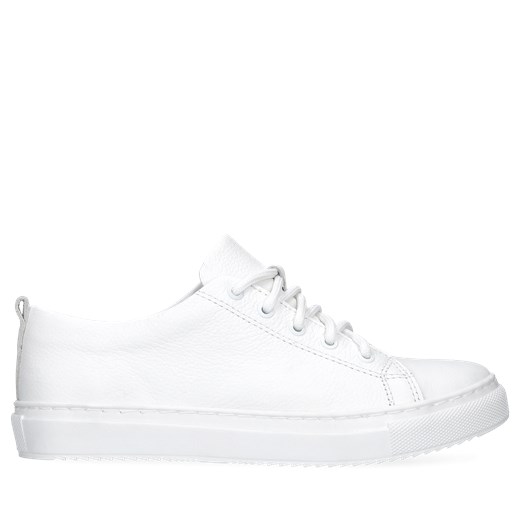 Białe sneakersy damskie ze skóry, Kampa, KP0020-02 ze sklepu Konopka Shoes w kategorii Trampki damskie - zdjęcie 169734359