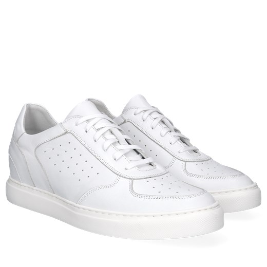 Białe podwyższające sneakersy, buty ze skóry, Conhpol, SH2685-01 37 Konopka Shoes