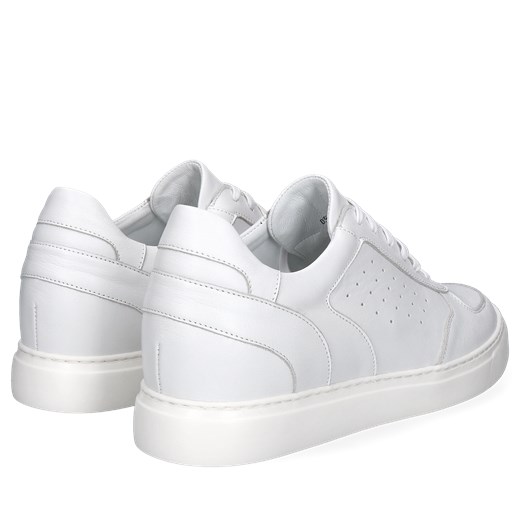 Białe podwyższające sneakersy, buty ze skóry, Conhpol, SH2685-01 38 Konopka Shoes