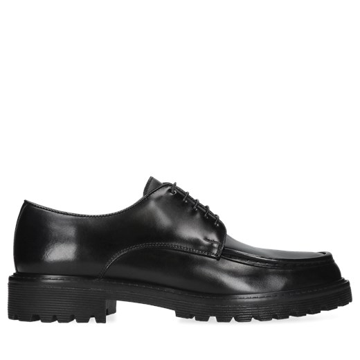 Czarne, męskie półbuty ze skóry, Conhpol, CE6374-02 Conhpol 43 Konopka Shoes