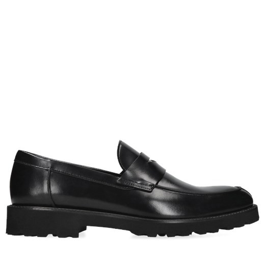 Czarne, męskie loafersy ze skóry, Conhpol, CE6397-01 ze sklepu Konopka Shoes w kategorii Mokasyny męskie - zdjęcie 169734576