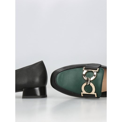 Damskie, czarne loafersy ze skóry zamszowej, Conhpol Relax, RE2757-01 41 Konopka Shoes