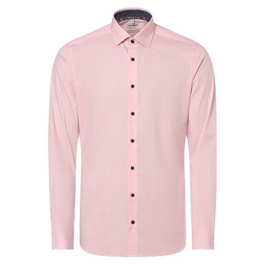 Olymp Level Five Koszula męska Mężczyźni Slim Fit Bawełna różowy jednolity ze sklepu vangraaf w kategorii Koszule męskie - zdjęcie 169734616