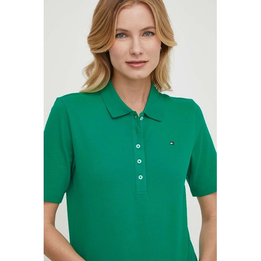 Tommy Hilfiger t-shirt damski kolor zielony WW0WW37820 ze sklepu ANSWEAR.com w kategorii Bluzki damskie - zdjęcie 169736159