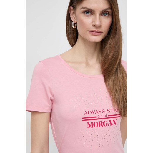 Morgan t-shirt damski kolor różowy ze sklepu ANSWEAR.com w kategorii Bluzki damskie - zdjęcie 169736175