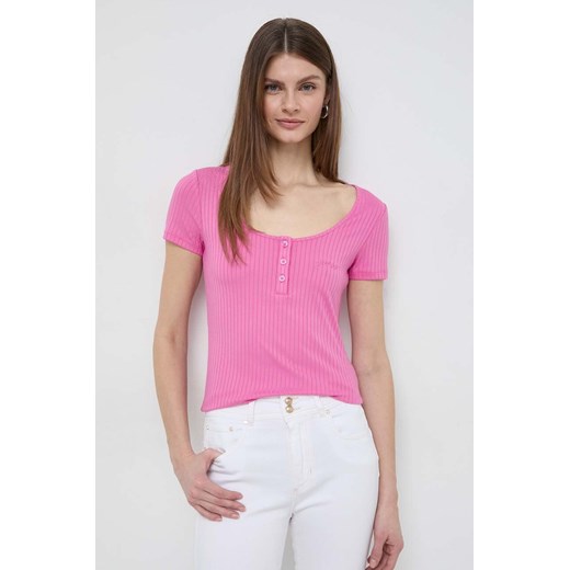 Guess t-shirt damski kolor różowy Guess M ANSWEAR.com