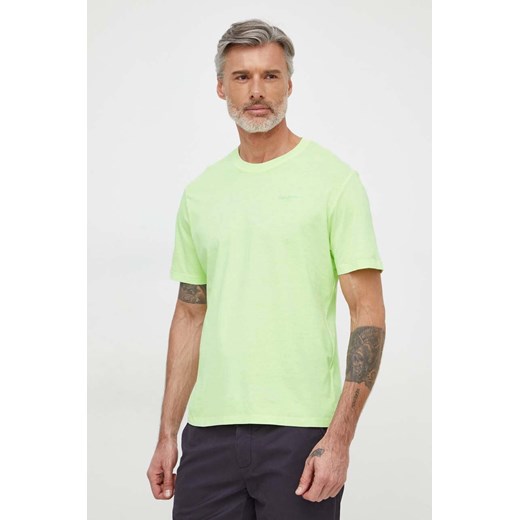 Pepe Jeans t-shirt bawełniany Jacko męski kolor zielony gładki ze sklepu ANSWEAR.com w kategorii T-shirty męskie - zdjęcie 169736246
