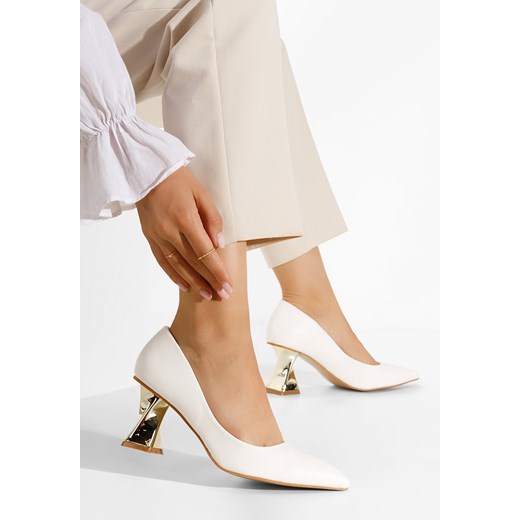 Czółenka białe Zapatos na szpilce eleganckie 