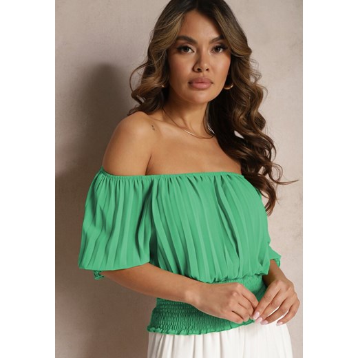 Bluzka damska Renee z krótkim rękawem zielona 