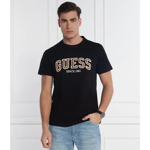 T-shirt męski Guess czarny z krótkimi rękawami 
