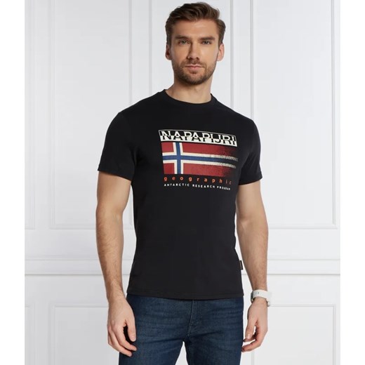 Napapijri T-shirt S-KREIS BLU MARINE | Regular Fit ze sklepu Gomez Fashion Store w kategorii T-shirty męskie - zdjęcie 169744198