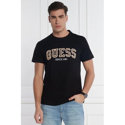 T-shirt męski Guess z krótkimi rękawami czarny młodzieżowy 
