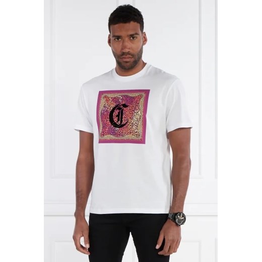 T-shirt męski Just Cavalli wielokolorowy w stylu młodzieżowym z krótkim rękawem 