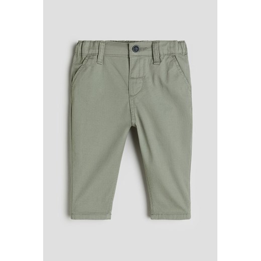 H & M - Bawełniane spodnie chinos - Zielony ze sklepu H&M w kategorii Spodnie i półśpiochy - zdjęcie 169748506
