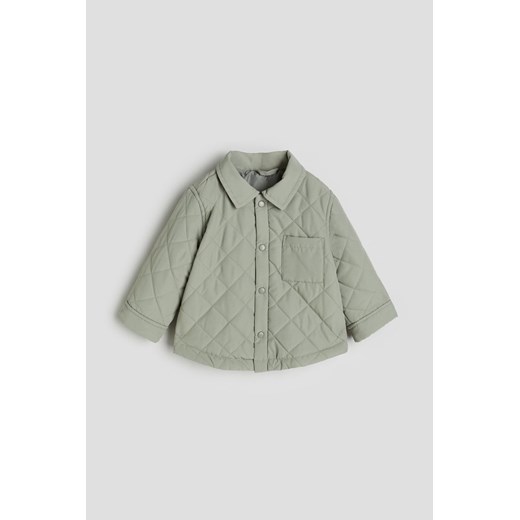 H & M - Pikowana kurtka koszulowa - Zielony H & M 86 (12-18M) H&M