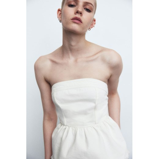Bluzka damska H & M biała z okrągłym dekoltem 