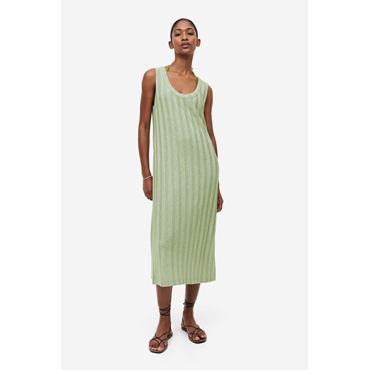 H & M - Sukienka z dzianiny w prążki - Zielony ze sklepu H&M w kategorii Sukienki - zdjęcie 169749166