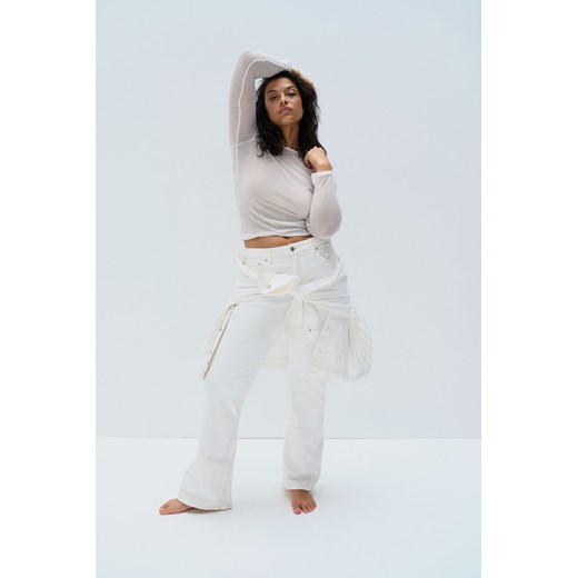 H & M - Curvy Fit Bootcut High Jeans - Biały ze sklepu H&M w kategorii Jeansy damskie - zdjęcie 169749218