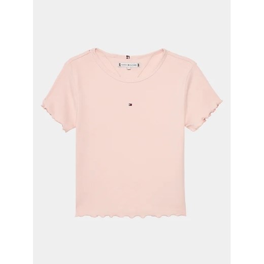 Bluzka dziewczęca Tommy Hilfiger różowa z krótkimi rękawami 