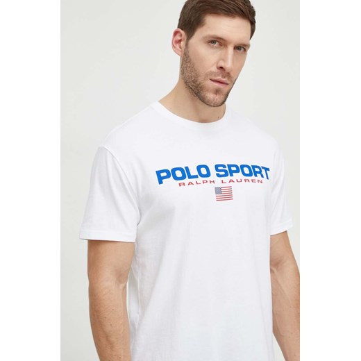 Polo Ralph Lauren t-shirt bawełniany męski kolor biały z nadrukiem 710750444002 ze sklepu ANSWEAR.com w kategorii T-shirty męskie - zdjęcie 169749969