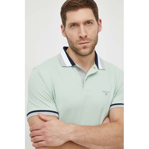 T-shirt męski Barbour zielony z krótkim rękawem 
