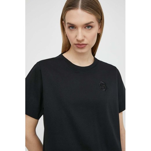 BOSS t-shirt damski kolor czarny 50513755 ze sklepu ANSWEAR.com w kategorii Bluzki damskie - zdjęcie 169750309