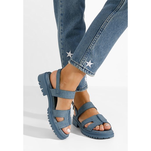 Niebieskie sandały damskie Auvia ze sklepu Zapatos w kategorii Sandały damskie - zdjęcie 169750895