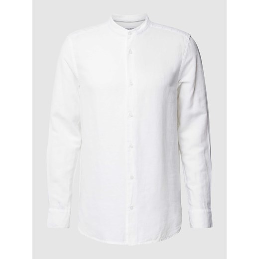 Koszula lniana o kroju regular fit ze stójką ze sklepu Peek&Cloppenburg  w kategorii Koszule męskie - zdjęcie 169751027