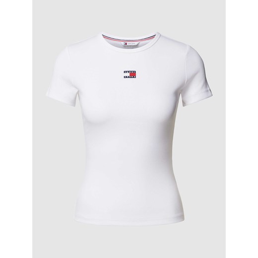 T-shirt o kroju slim fit z efektem prążkowania ze sklepu Peek&Cloppenburg  w kategorii Bluzki damskie - zdjęcie 169751078