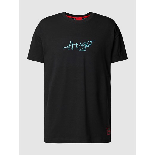 T-shirt z nadrukiem z logo model ‘Handwritten’ Hugo Classification XXL Peek&Cloppenburg 