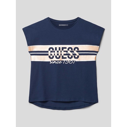 T-shirt z nadrukiem z logo ze sklepu Peek&Cloppenburg  w kategorii Bluzki dziewczęce - zdjęcie 169751695