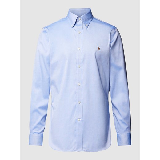 Koszula biznesowa o kroju slim fit z wyhaftowanym logo ze sklepu Peek&Cloppenburg  w kategorii Koszule męskie - zdjęcie 169751756