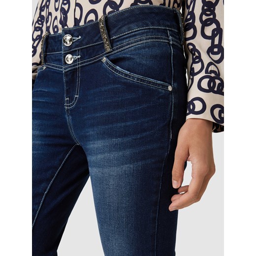 Jeansy o kroju slim fit z obszyciem ozdobnymi kamieniami model ‘SANDY’ 32 Peek&Cloppenburg 