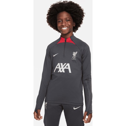 Treningowa koszulka piłkarska dla dużych dzieci Liverpool F.C. Strike Nike Dri-FIT - Szary ze sklepu Nike poland w kategorii T-shirty chłopięce - zdjęcie 169754415