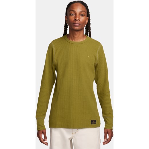 Męska bluza z długim rękawem z grubej dzianiny waflowej Nike Life - Zieleń ze sklepu Nike poland w kategorii Bluzy męskie - zdjęcie 169754427