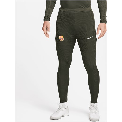 Męskie spodnie piłkarskie z dzianiny Nike Dri-FIT ADV FC Barcelona Strike Elite - Zieleń ze sklepu Nike poland w kategorii Spodnie męskie - zdjęcie 169754539