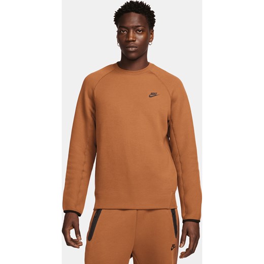 Bluza męska Nike Sportswear Tech Fleece - Brązowy ze sklepu Nike poland w kategorii Bluzy męskie - zdjęcie 169754575