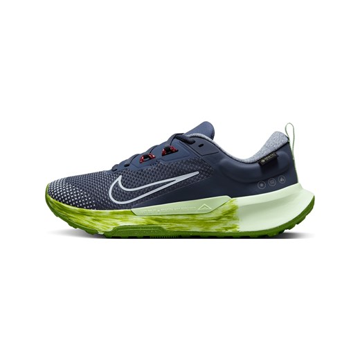 Buty sportowe damskie granatowe Nike do biegania gore-tex na płaskiej podeszwie sznurowane na wiosnę 